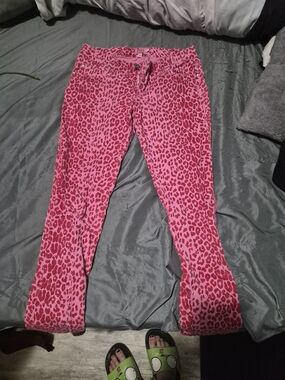 Tripp NYC Hot Pink Leopard Print Skinny Jeans